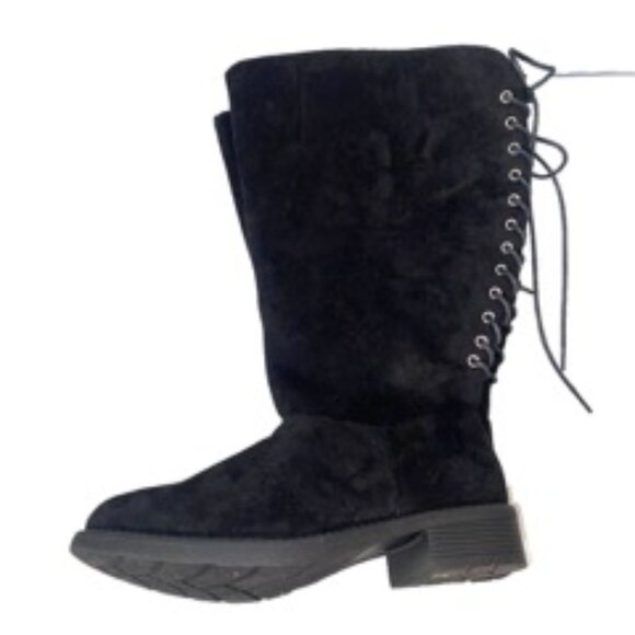 Cherokee Women's Black Tall Lace Up Boot Size 6 Wide - Picture 3 of 4